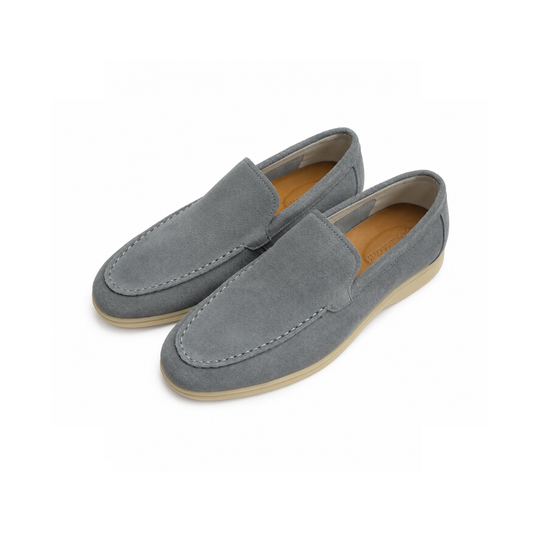 Boy's Grey Slip-On – Casual Comfort Moc Toe Shoes