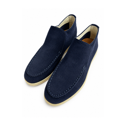 Boys' Navy Suede Desert Boots – Casual Slip-On Ankle Boots
