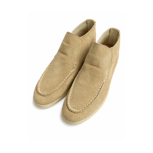 Boys' Beigh Suede Desert Boots – Casual Slip-On Ankle Boots