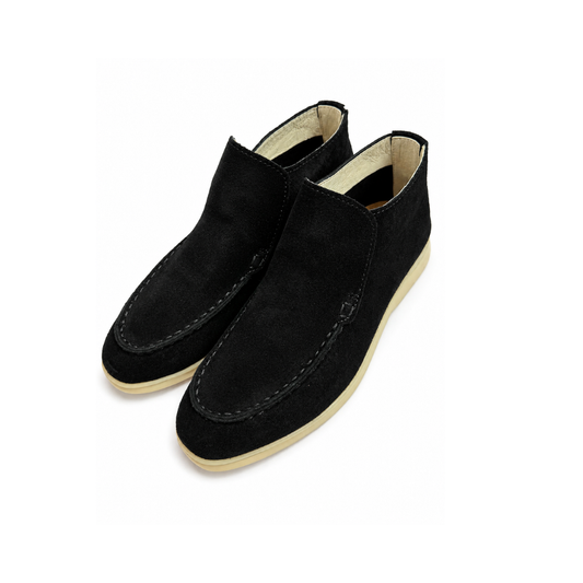 Boys' Black Suede Desert Boots – Casual Slip-On Ankle Boots