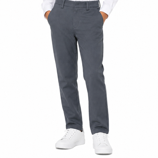 Boys Classic Navy Dress Pants – Formal Flat Front Trousers