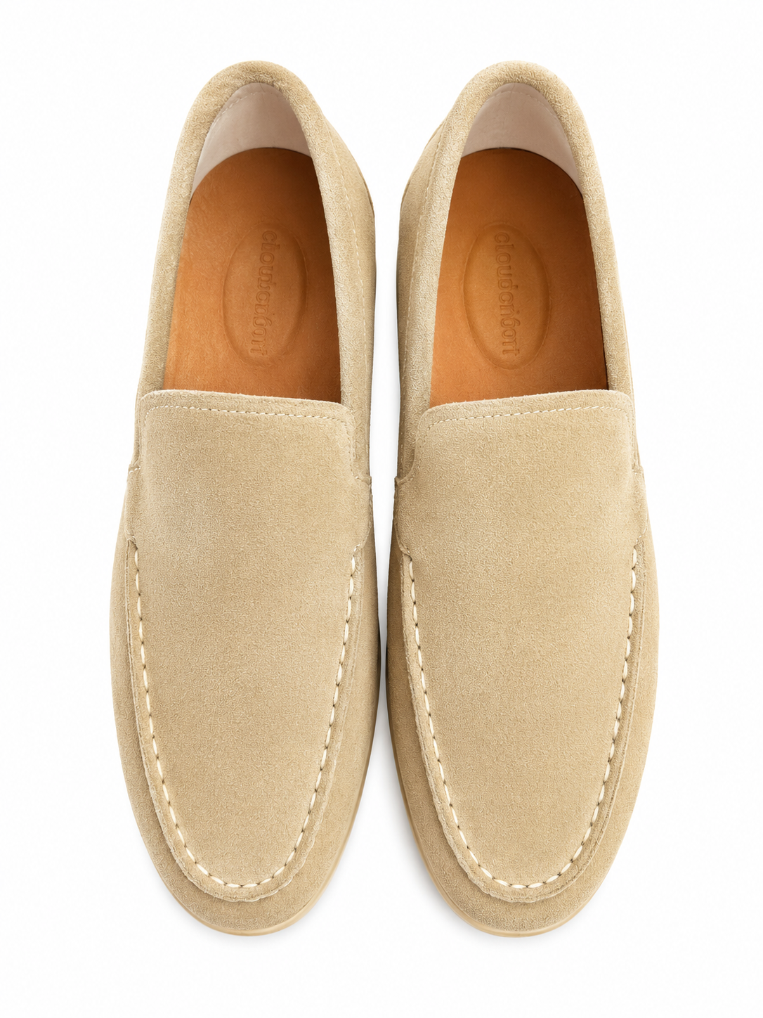Men's Beige Slip-On – Casual Comfort Moc Toe Shoes