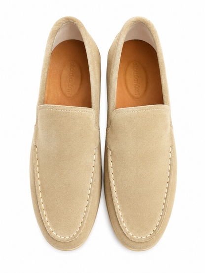 Men's Beige Slip-On – Casual Comfort Moc Toe Shoes