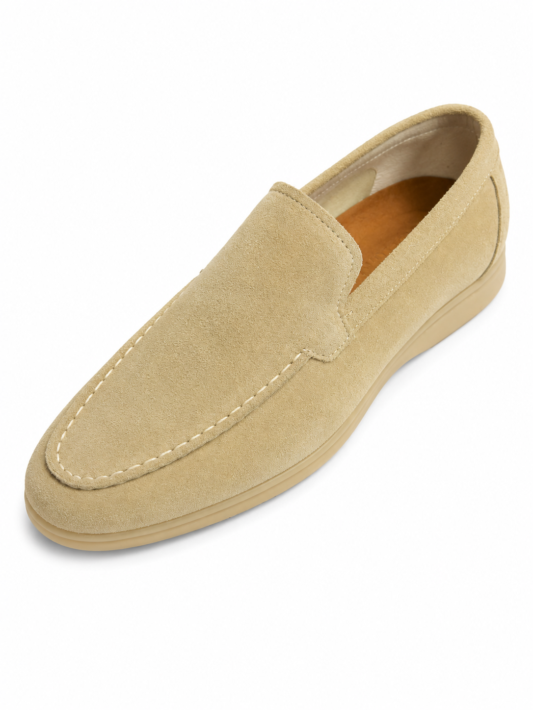 Men's Beige Slip-On – Casual Comfort Moc Toe Shoes