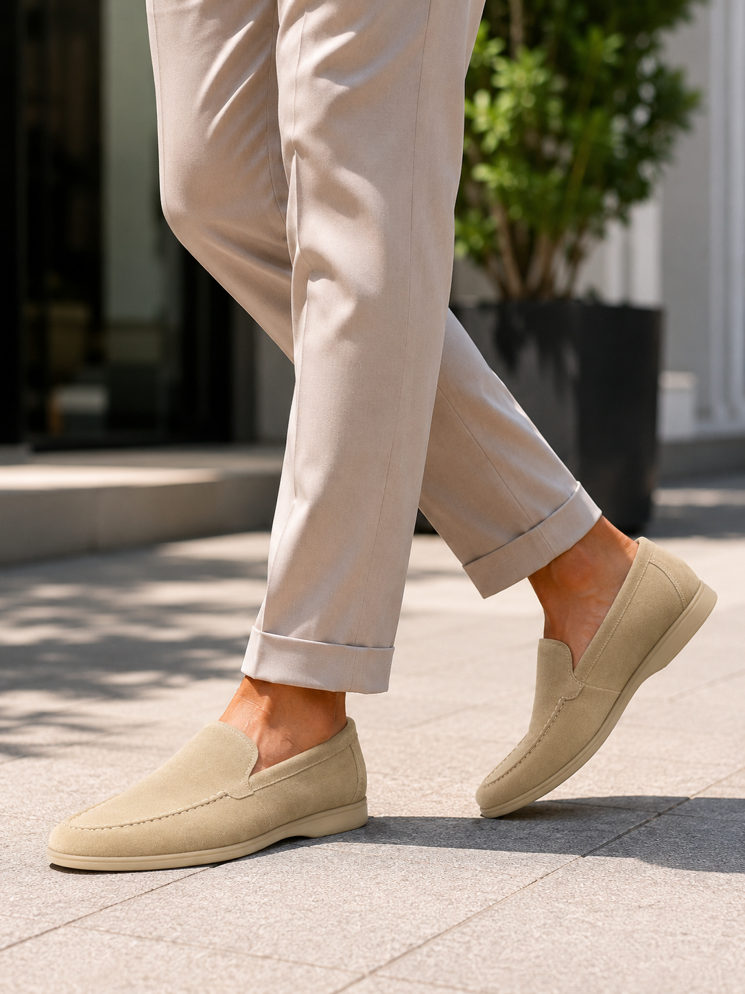 Men's Beige Slip-On – Casual Comfort Moc Toe Shoes5