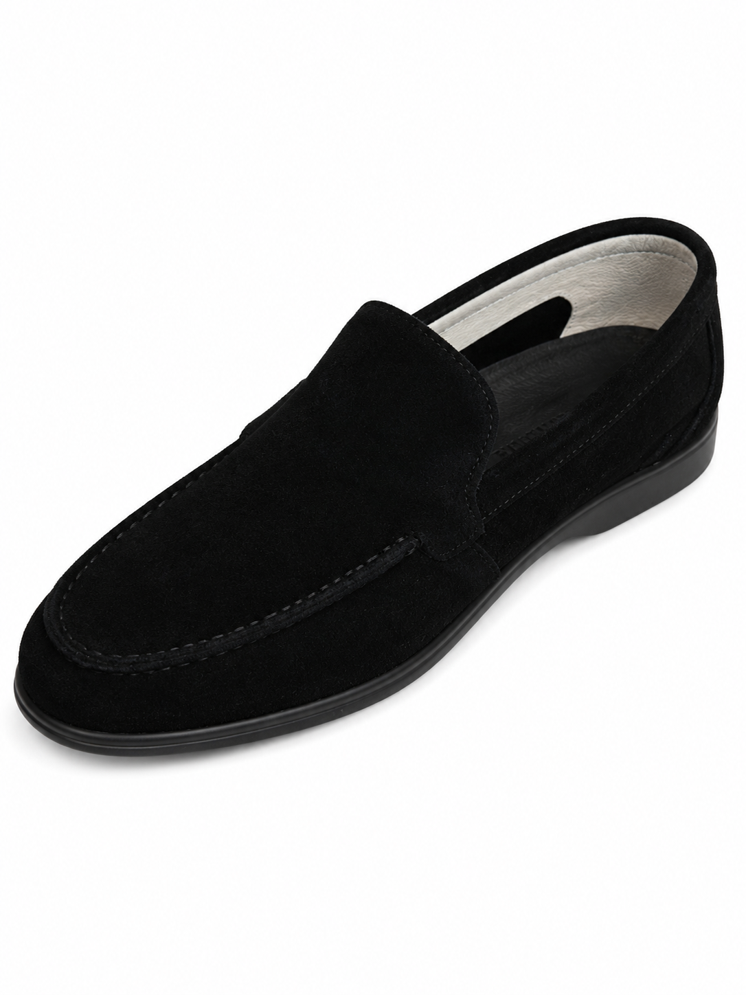 Men’s Black Leather Slip-On Casual Dress Shoes