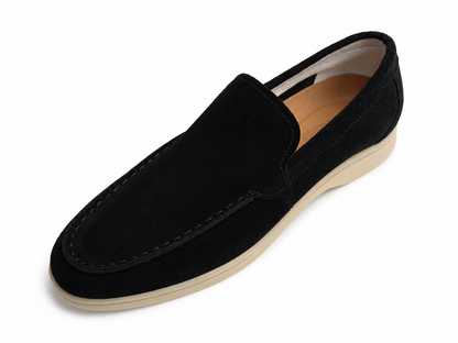 Men's Black Slip-On – Casual Comfort Moc Toe Shoes