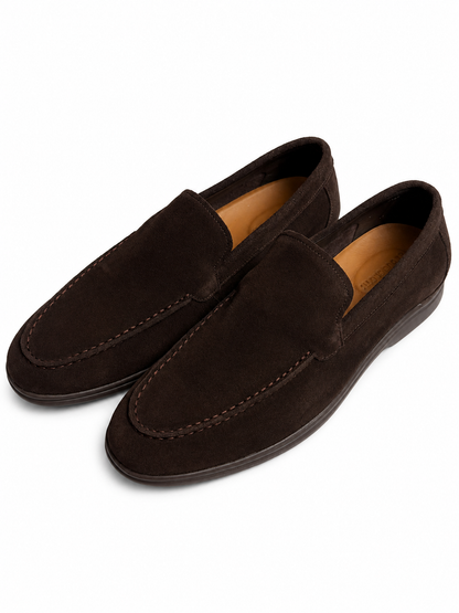 Men’s Brown Leather Slip-On Casual Dress Shoes
