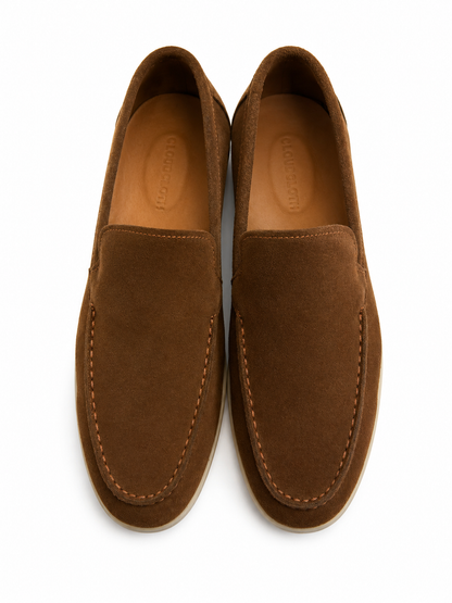 Men's Brown Slip-On – Casual Comfort Moc Toe Shoes1