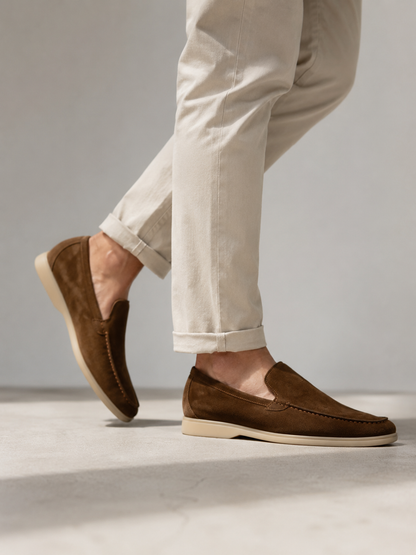 Men's Brown Slip-On – Casual Comfort Moc Toe Shoes3