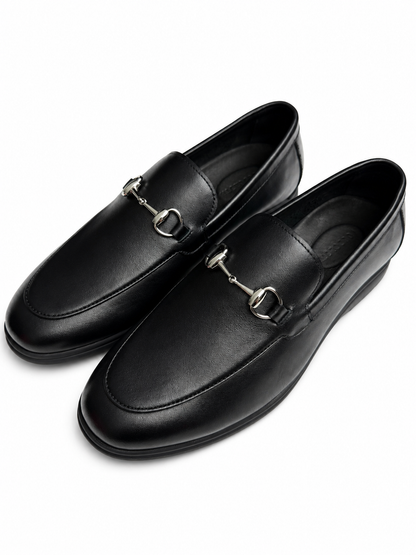 Men's Classic Slip-On Dress Black Leather Shoes
