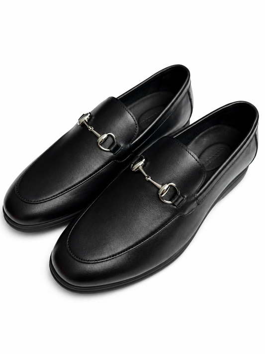 Men's Classic Slip-On Dress Black Leather Shoes