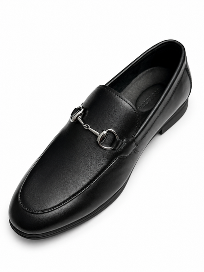 Men's Classic Slip-On Dress Black Leather Shoes5