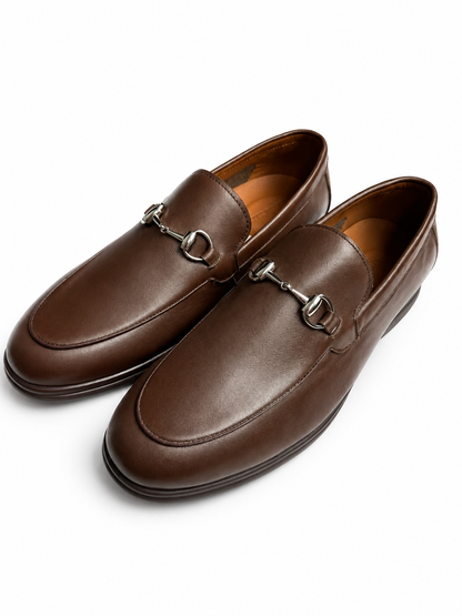 Men's Classic Slip-On Dress Brown Leather Shoes