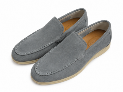 Men's Grey Slip-On – Casual Comfort Moc Toe Shoes