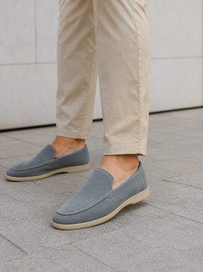Men's Grey Slip-On – Casual Comfort Moc Toe Shoes2