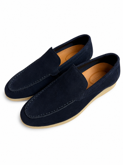 Men's Navy Slip-On – Casual Comfort Moc Toe Shoes