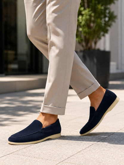 Men's Navy Slip-On – Casual Comfort Moc Toe Shoes2