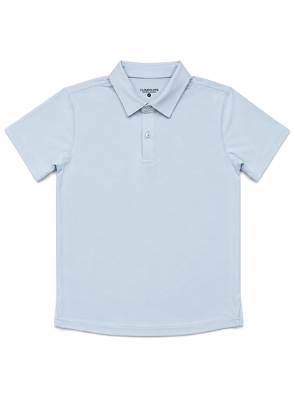 Boys' smoother classic Textured Polo Shirt – Light Blue