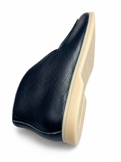Mens Premium Navy Blue Pebbled Leather Slip5