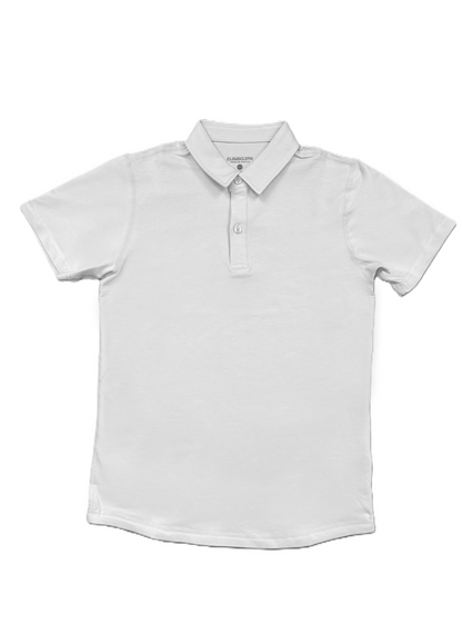 Men's smoother classic Textured Polo Shirt – White