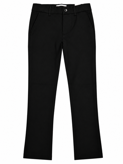 Boys’ 4-Way Stretch Solid Knit Dress Pants – Black