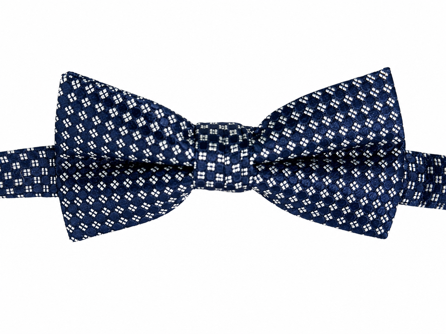 Navy Blue Micro Check Pattern Pre-Tied Bow Tie