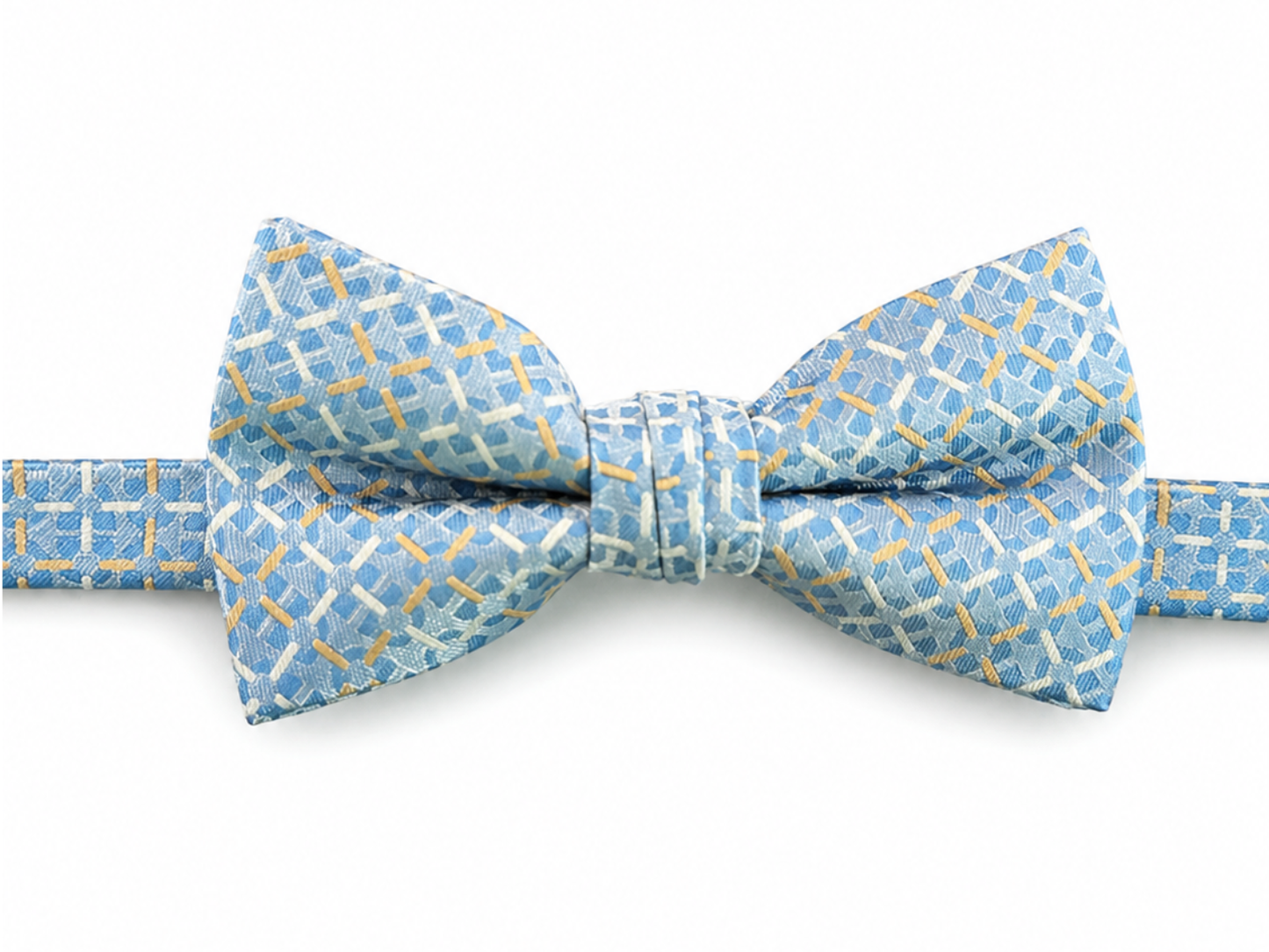 Light Blue Abstract Dash Pattern Pre-Tied Bow Tie