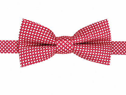 Red & White Micro Check Pre-Tied Bow Tie