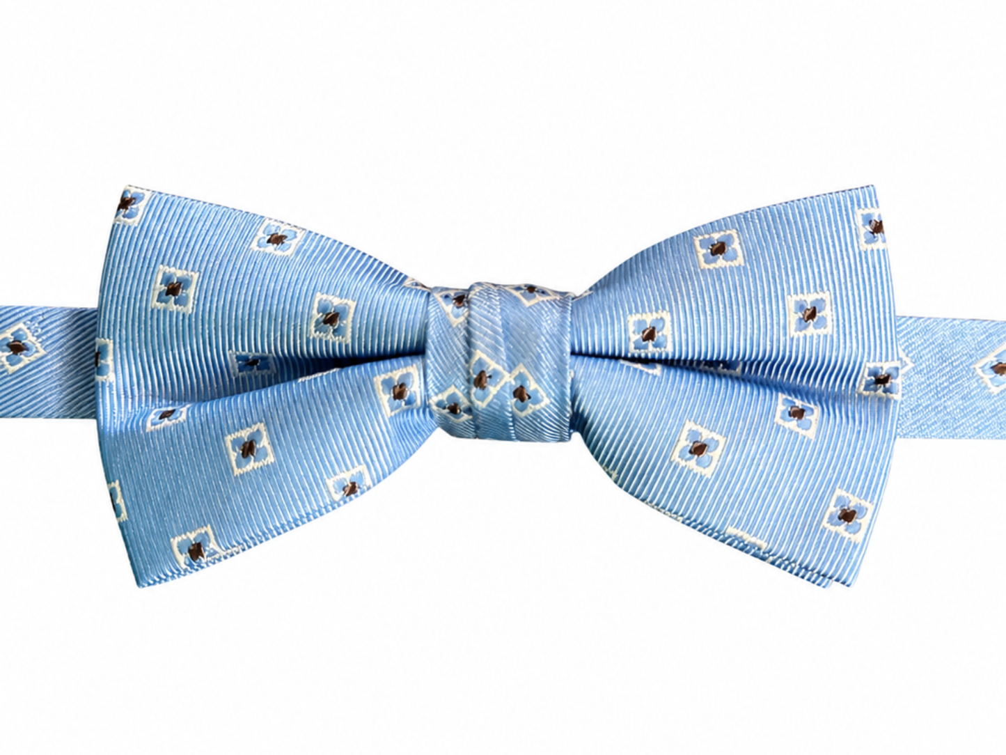Sky Blue Geometric Pattern Pre-Tied Bow Tie