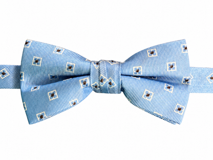 Sky Blue Geometric Pattern Pre-Tied Bow Tie