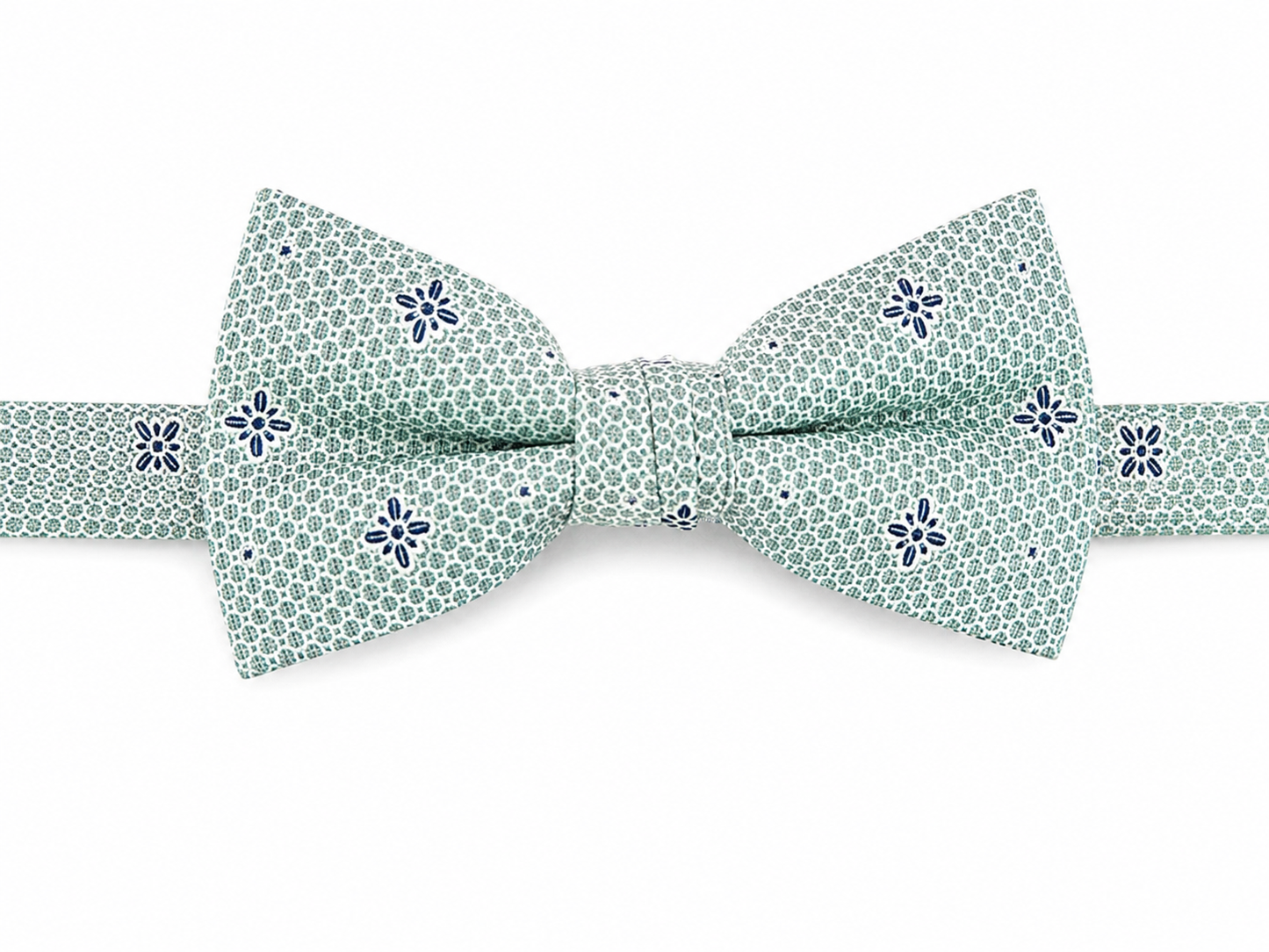 Mint Green Floral Pattern Pre-Tied Bow Tie