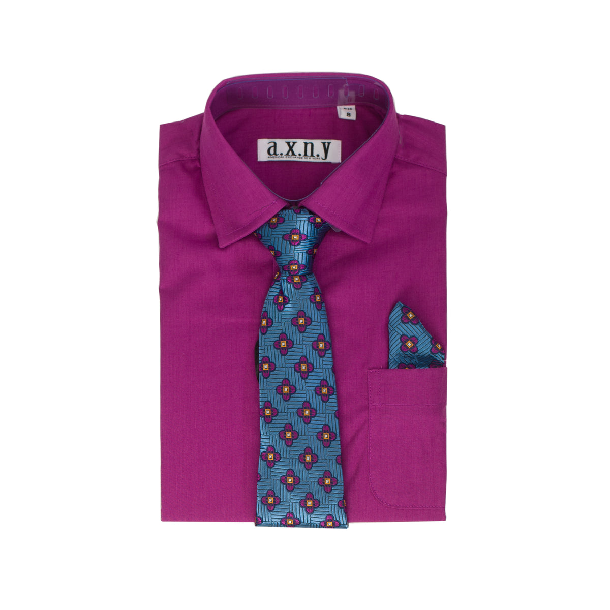 Boys' Raisin Dress Shirt & Patterned Tie Set