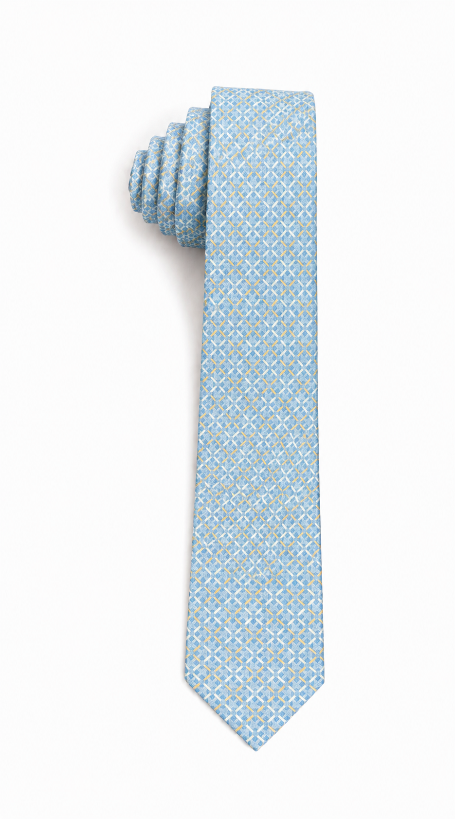Men’s Sky Blue Geometric Pattern Tie