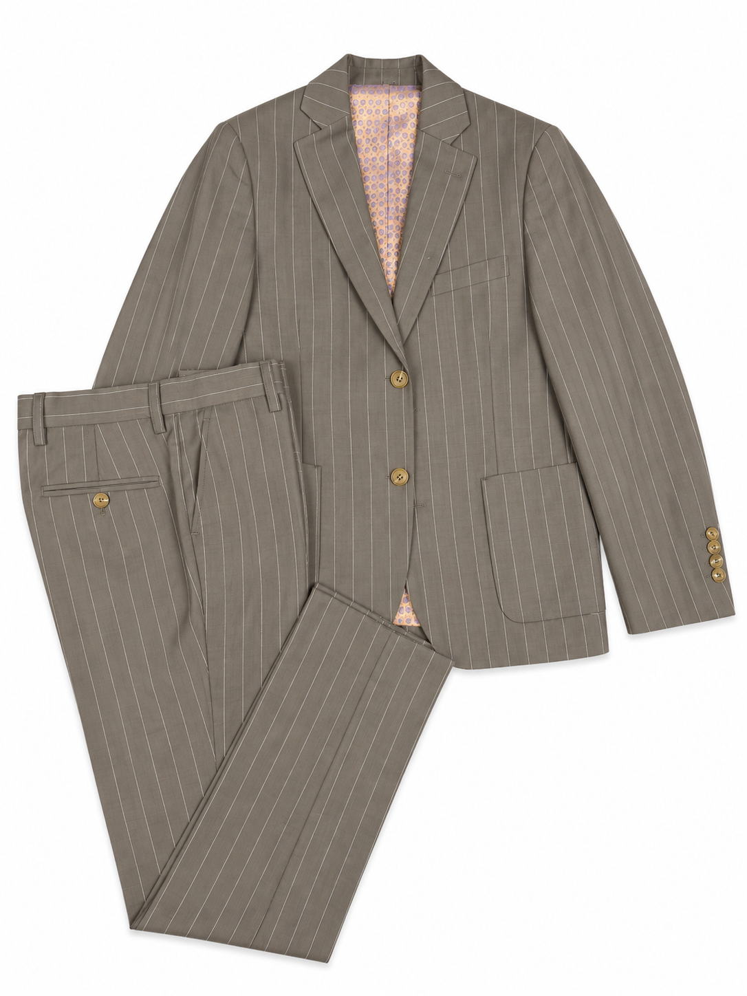 Boy's Brown Pinstripe Two-Piece Suit – Classic Tailored Fit