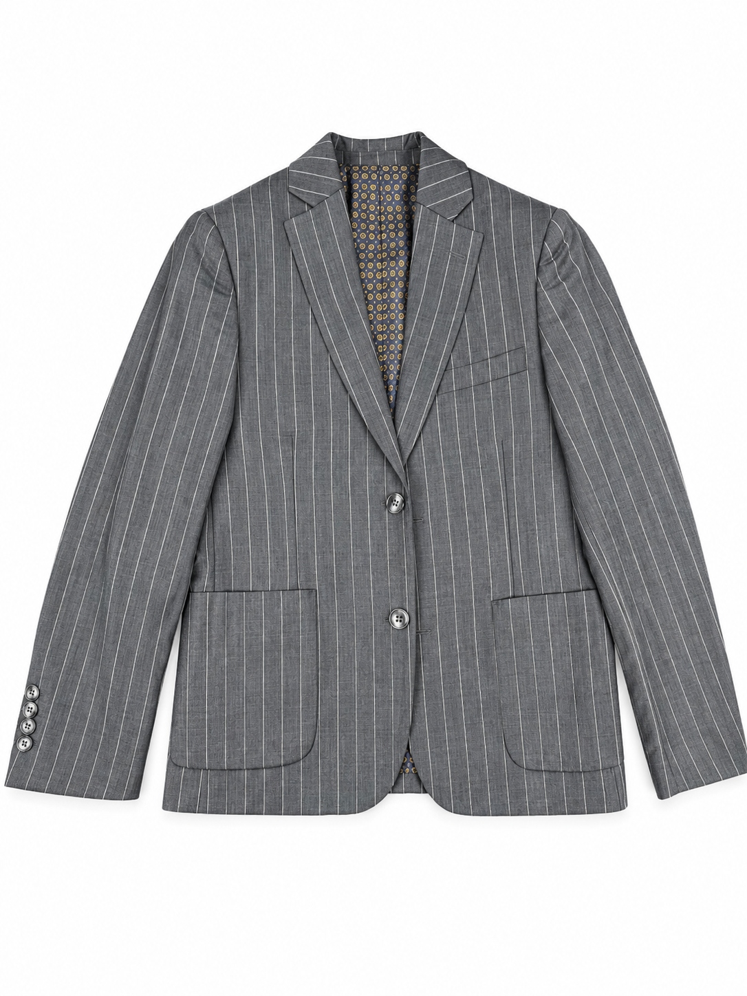 Men's Classic Gray Pinstripe 2-Piece Suit – Tailored Blazer & Dress Pants