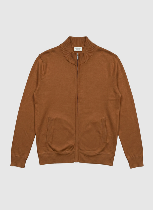 Boys Solid Full Zipper Sweater