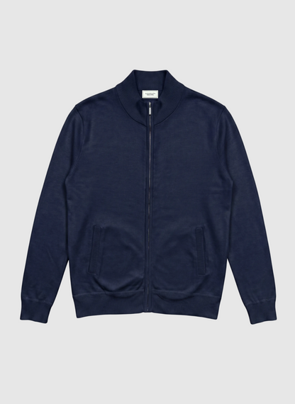 Boys Solid Full Zipper Sweater