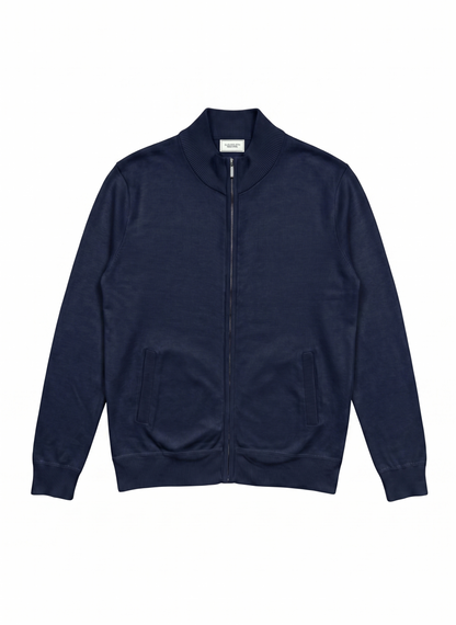 Men's Solid Full Zipper Sweater