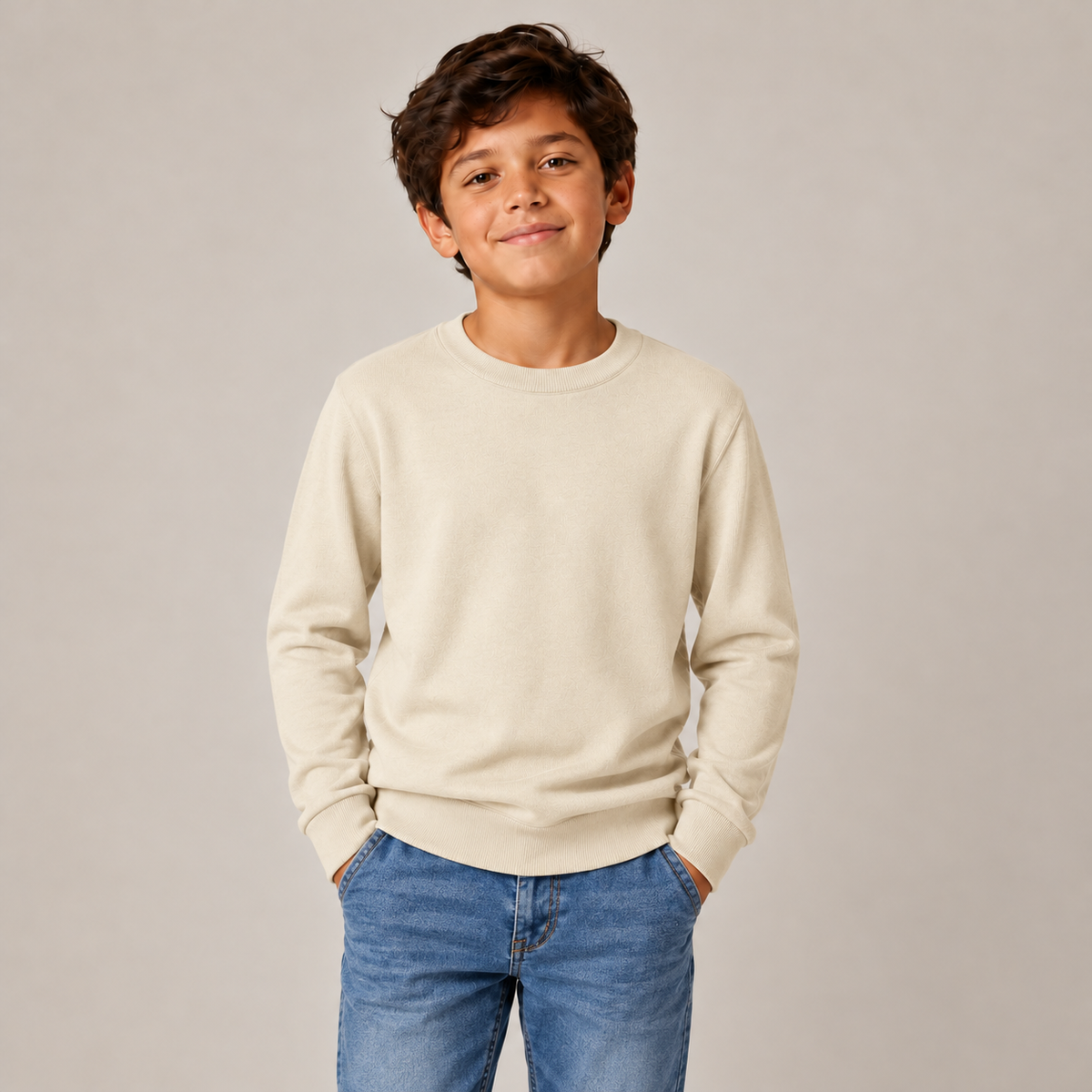 Boys Classic Pullover Crewneck Sweater in Multicolor