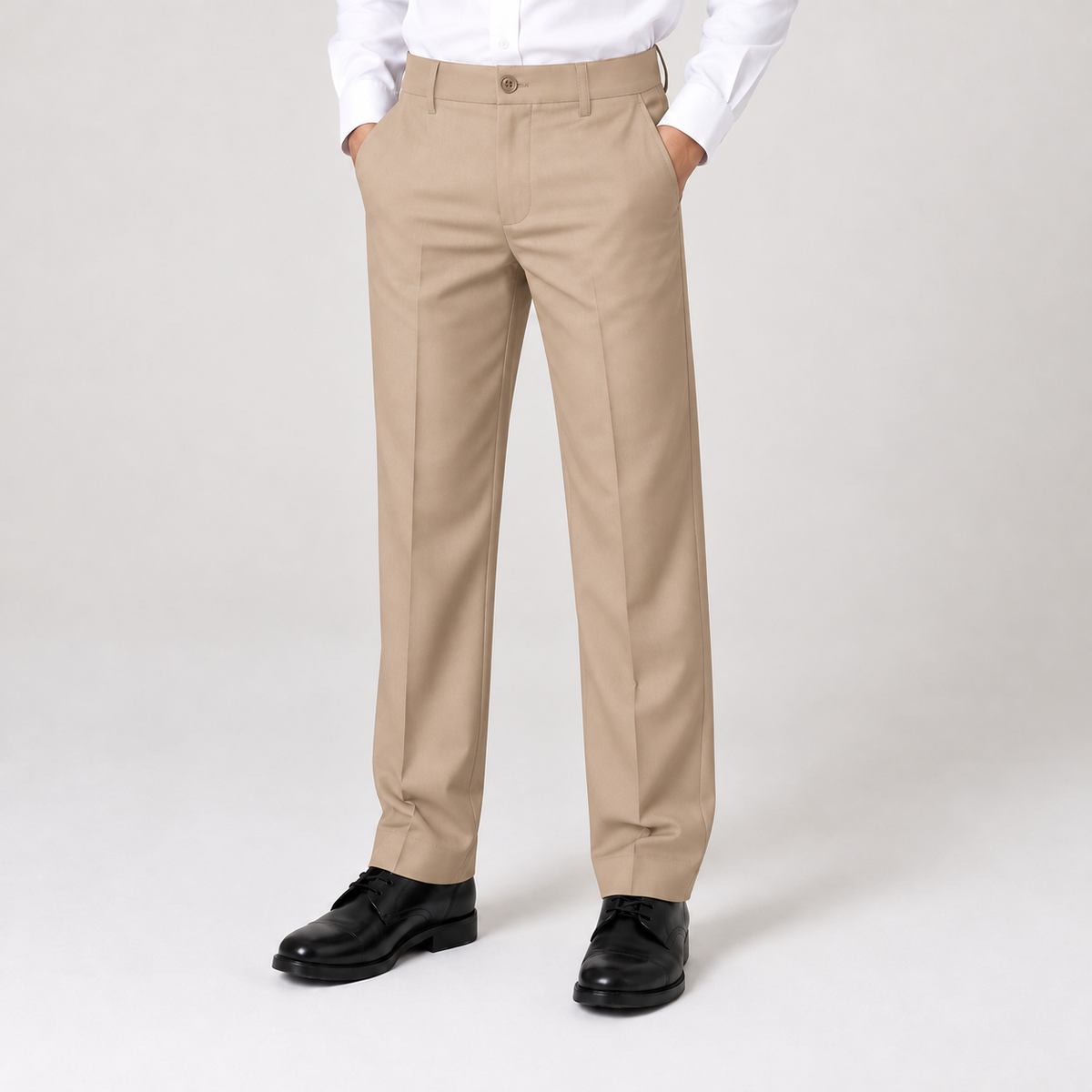 Boys Classic Fit Dress Pants – Formal Flat Front Trousers (Available in Many Colors)