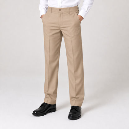 Boys Classic Fit Dress Pants – Formal Flat Front Trousers (Available in Many Colors)