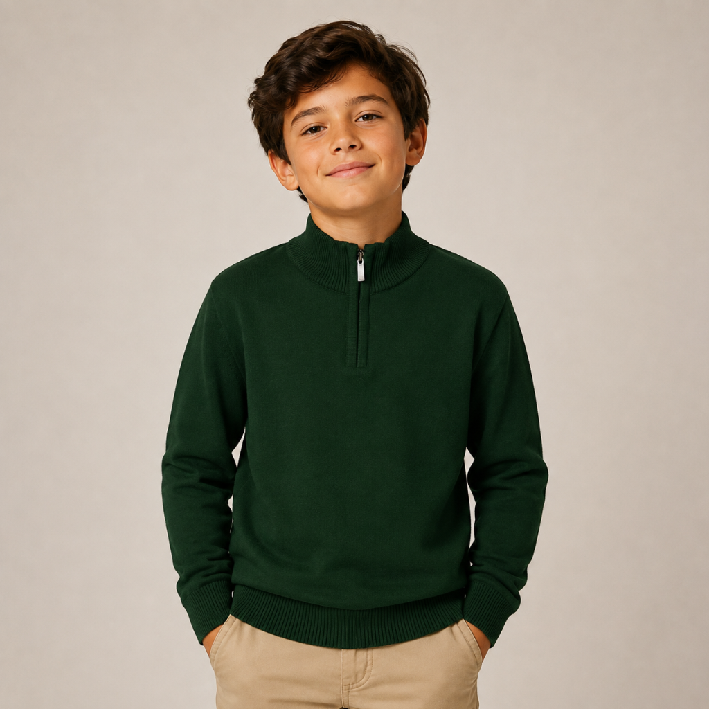 Boys Classic Quarter Zip Sweater