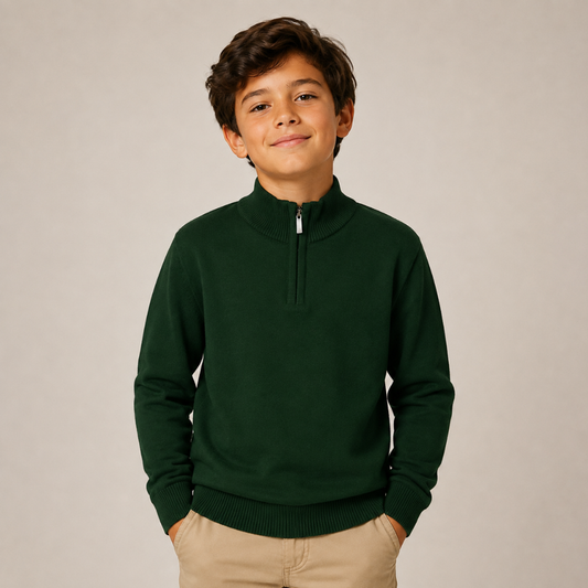 Boys Classic Quarter Zip Sweater