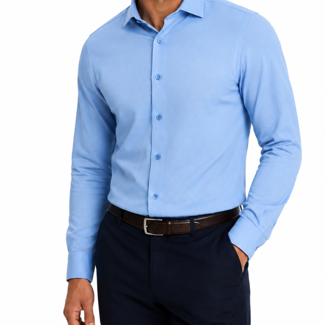 Men’s Premium Soft-Touch Light Blue Dress Shirt
