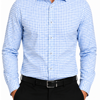 Men's Blue Check Formal Shirt