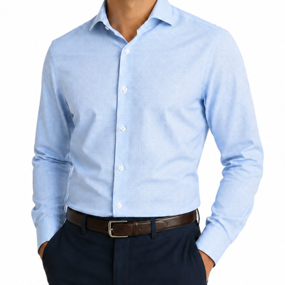 Men's Light Blue Stretch Dress Shirt