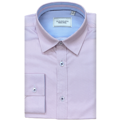 Boys 4 Light Pink Micro-Pattern Dress Shirt