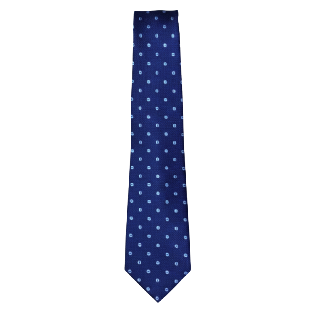 Boy's Royal Blue Micro Dot Silk Tie