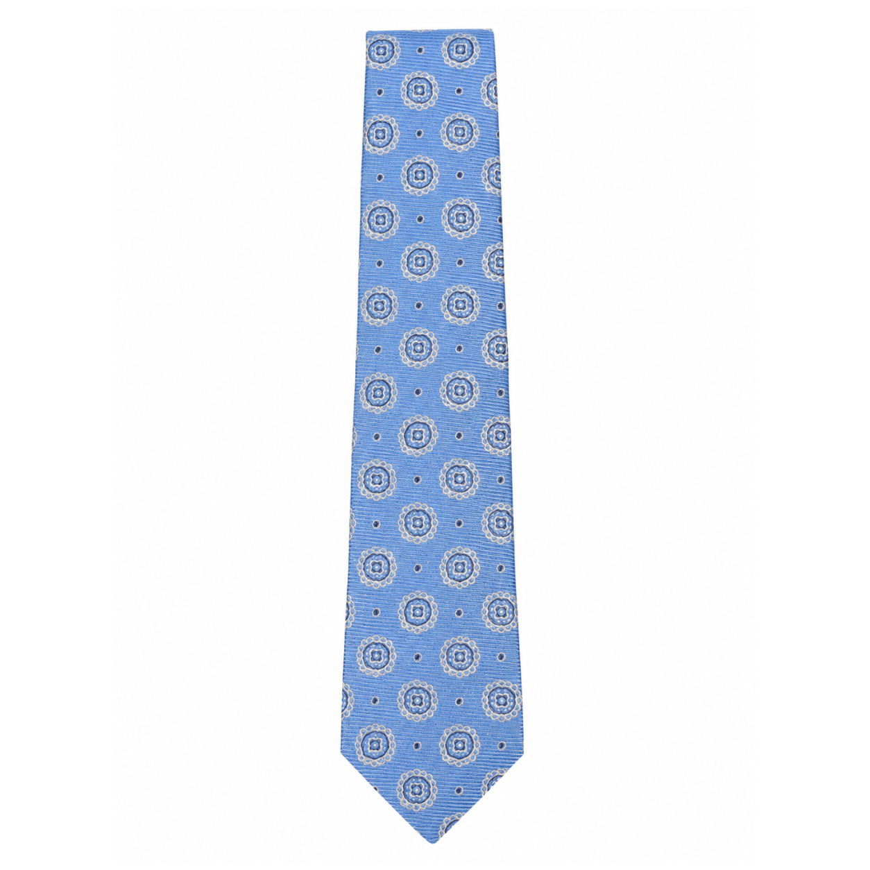 Men’s Sky Blue Color Geometric Pattern Silk Tie